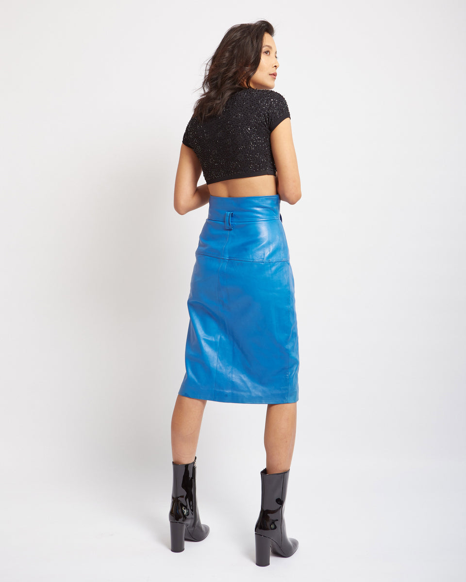【関税込み】saint laurent Leather skirt SAINT LAURENT Leather midi skirt | NET-A-PORTER