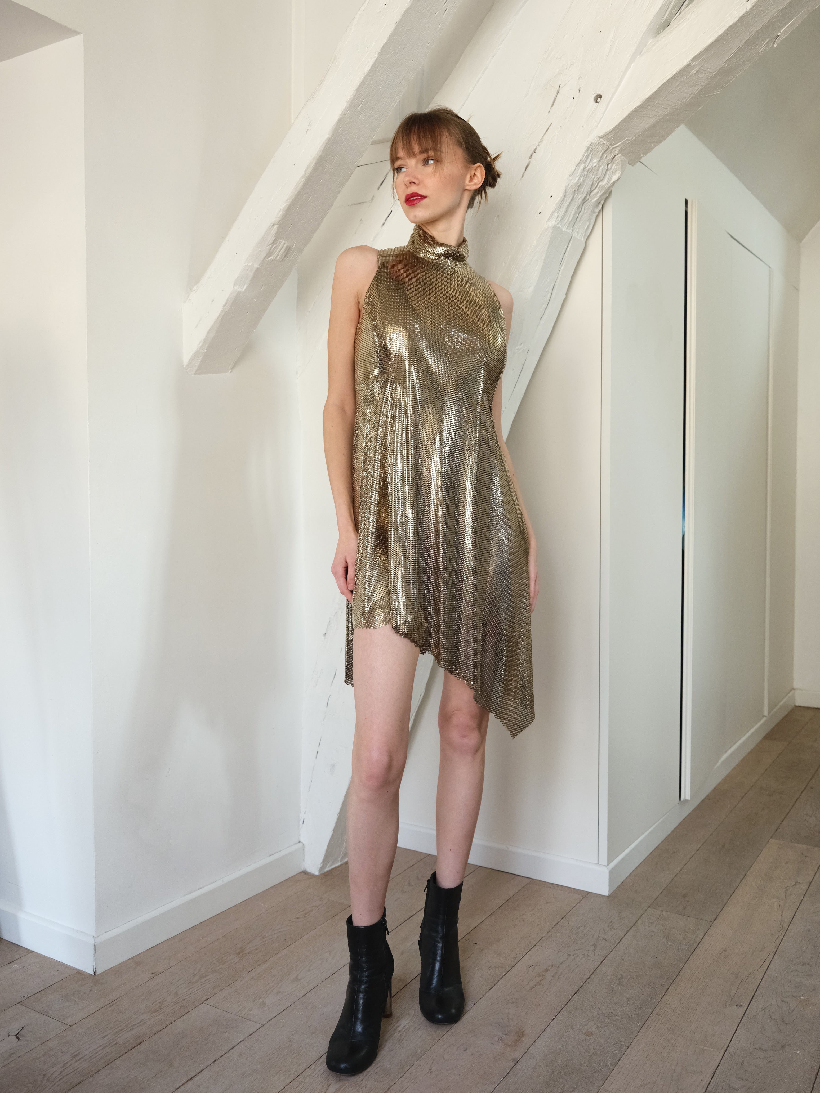 1994 Gianni Versace Gold Chain Mesh Dress Sz 40 TheFindVintage 1994 Gianni Versace Gold Chain Mesh Dress Sz 40 TheFindVintage
