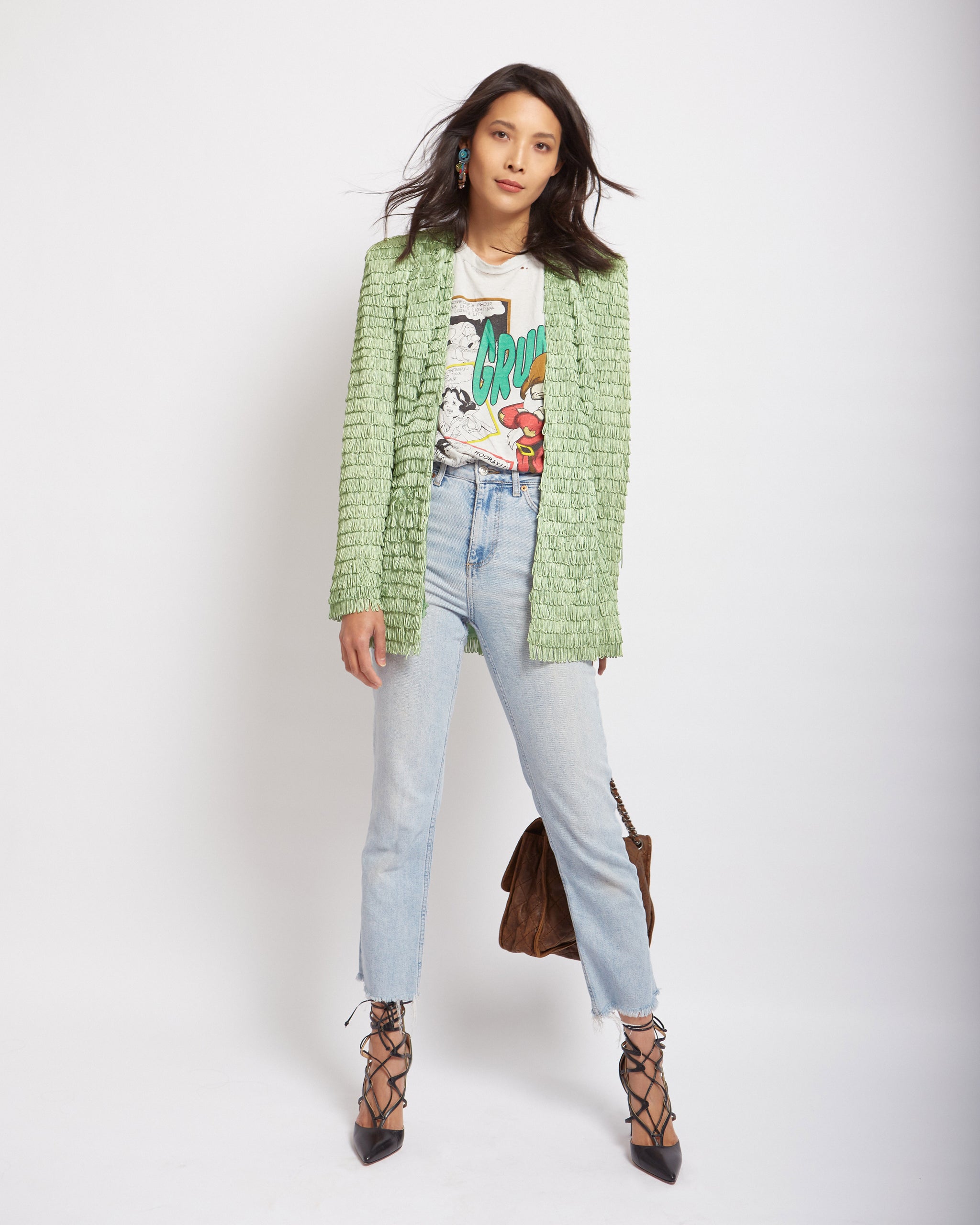 80's Omo Norma Kamali Green Fringe Jacket – TheFindVintage